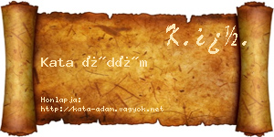 Kata Ádám névjegykártya