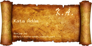 Kata Ádám névjegykártya